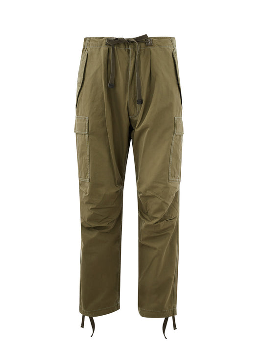 Elegant Green Cargo Trousers - Relaxed Fit